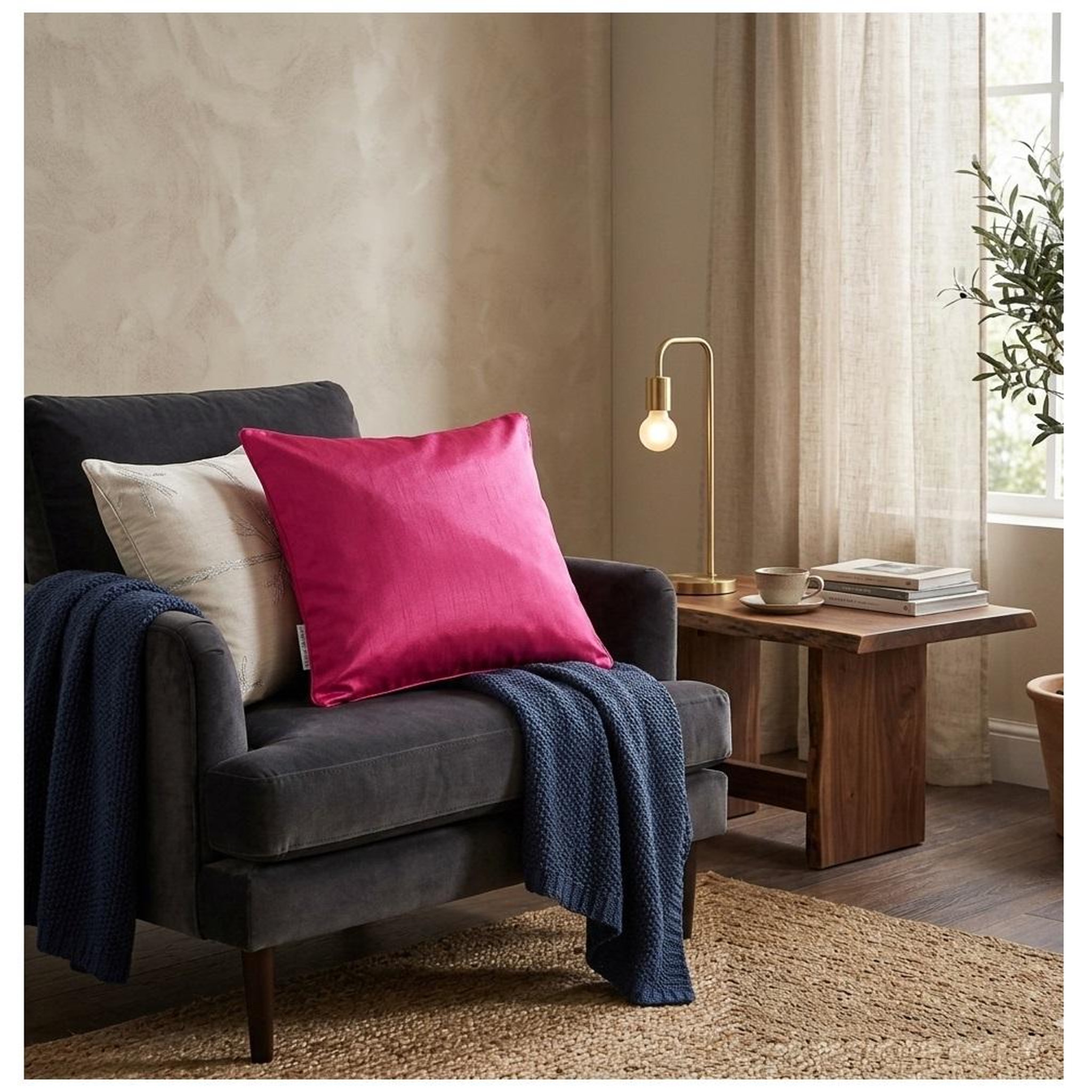Voir la diapositive 2 : Eden Housse de coussin shantung shana