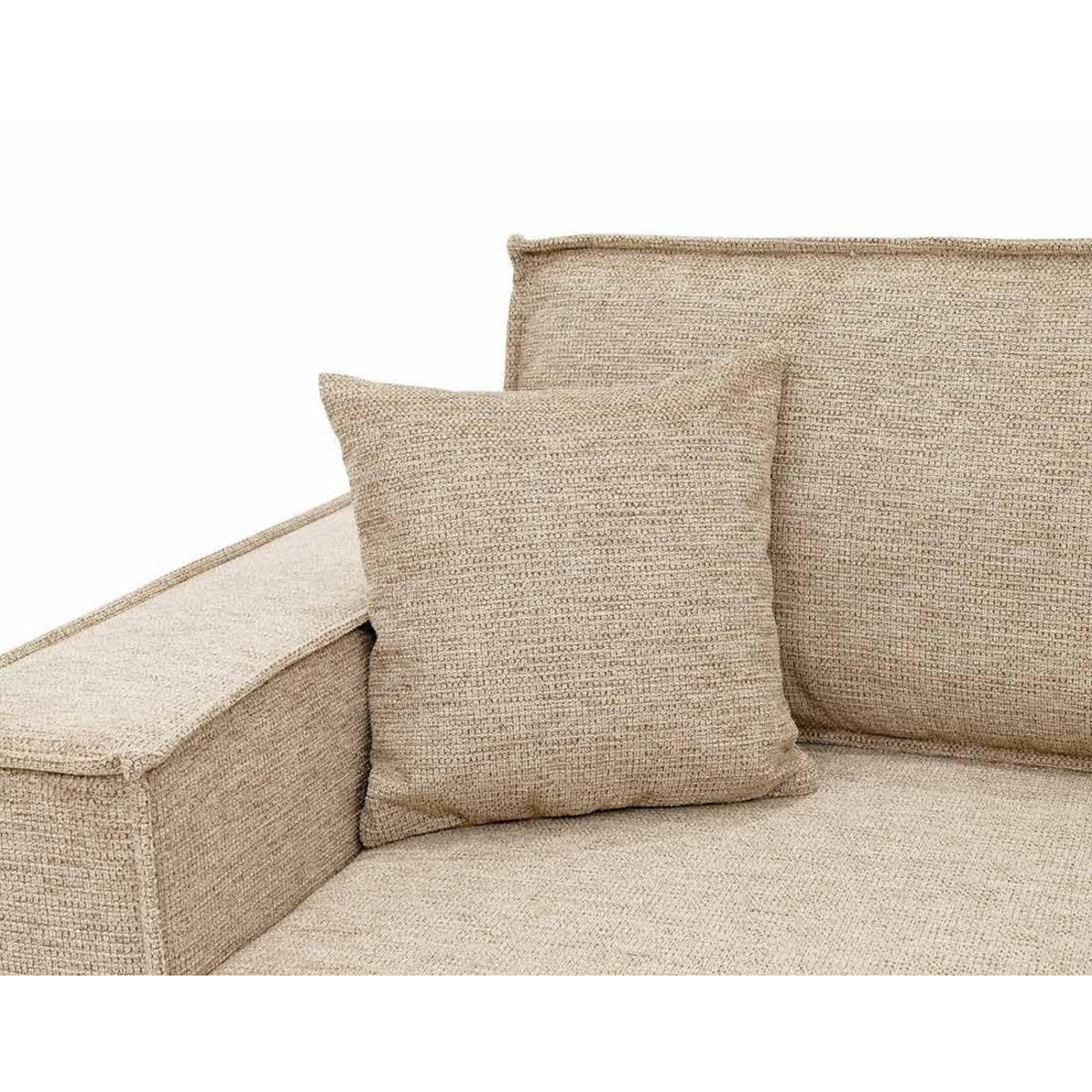 BEST MOBILIER Cezanne - canapé panoramique en u 7 places convertible avec coffre en tissu texturé