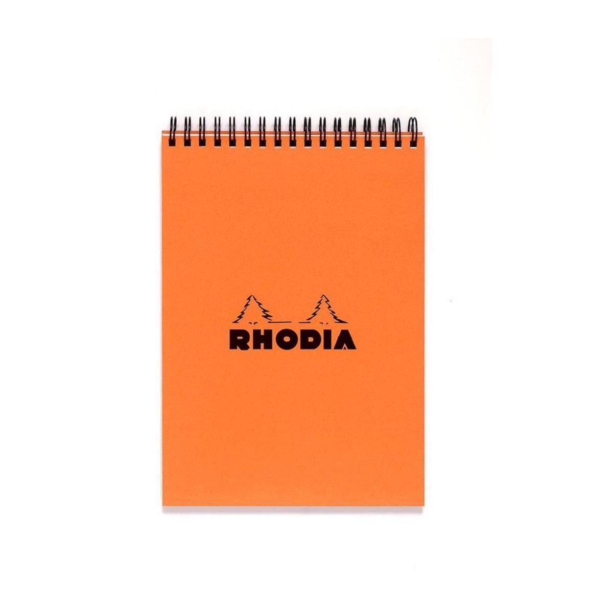 RHODIA Bloc de bureau à spirales Rhodia 14.8x21 cm - Petits carreaux - 160 pages