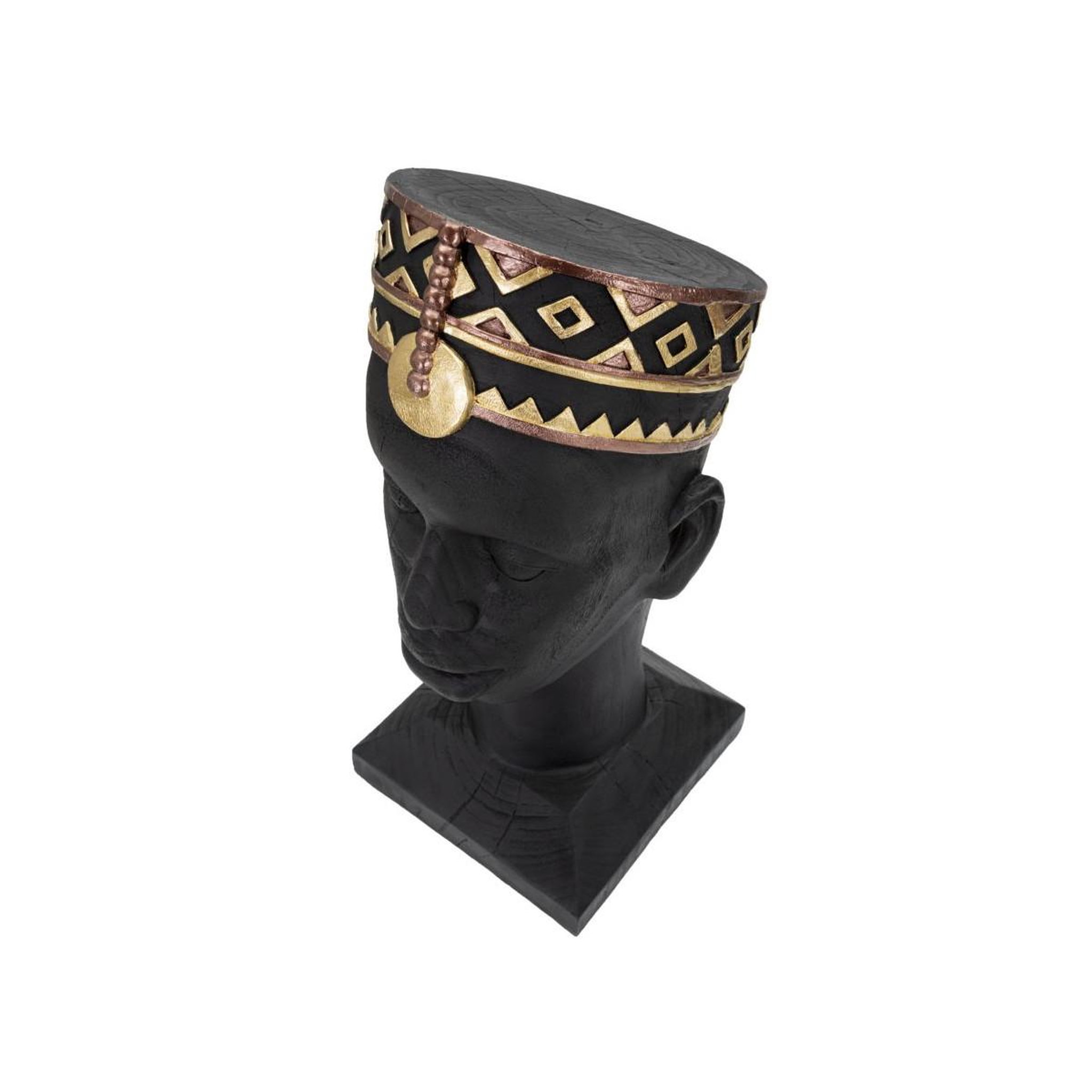 Voir la diapositive 6 : Paris Prix Statue Tête Homme Couvre-Chef  Massai  56cm Noir