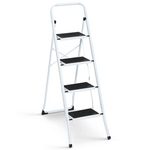 ID MARKET Escabeau marchepied pliable 4 marches antidérapantes avec garde corps