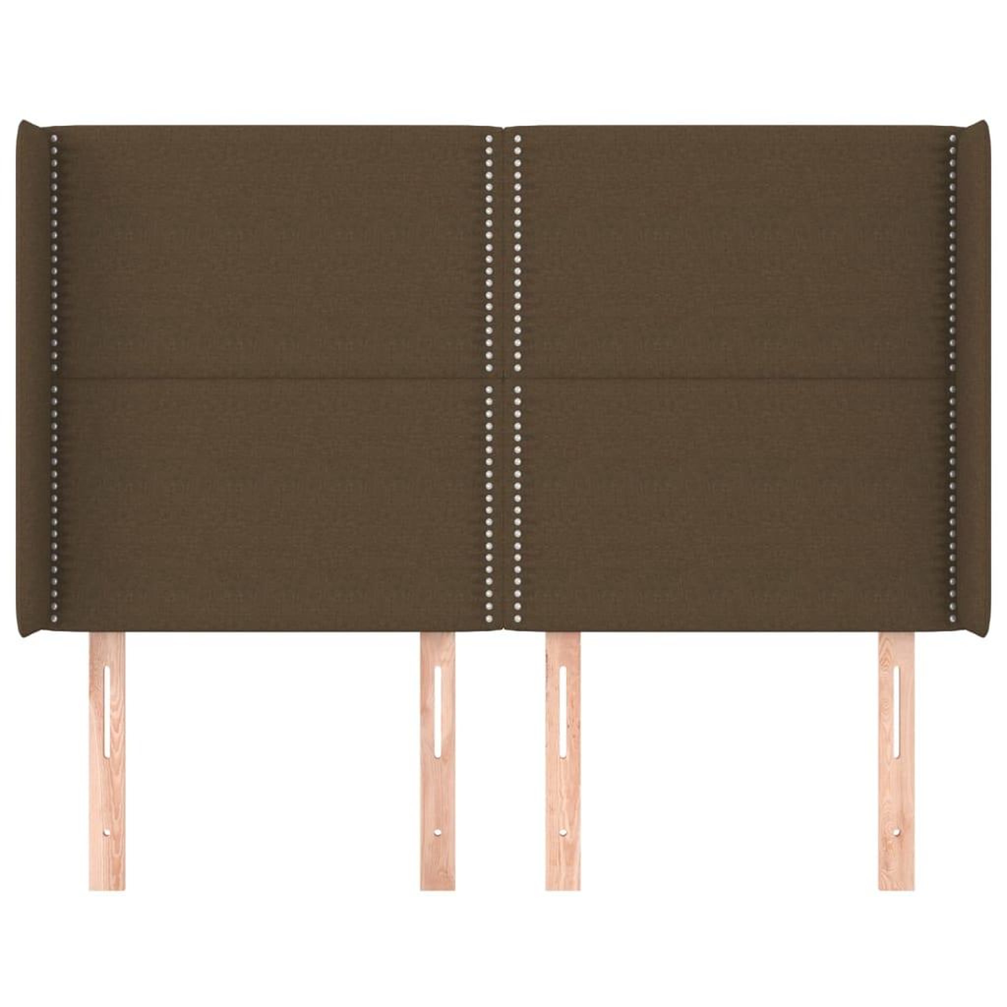 Voir la diapositive 3 : VIDAXL Tete de lit avec oreilles Marron fonce 147x16x118/128 cm Tissu
