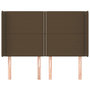 Voir la diapositive 3 : VIDAXL Tete de lit avec oreilles Marron fonce 147x16x118/128 cm Tissu