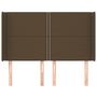 Voir la diapositive 3 : VIDAXL Tete de lit avec oreilles Marron fonce 147x16x118/128 cm Tissu