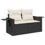 Voir la diapositive 4 : VIDAXL Salon de jardin 5 pcs avec coussins noir resine tressee