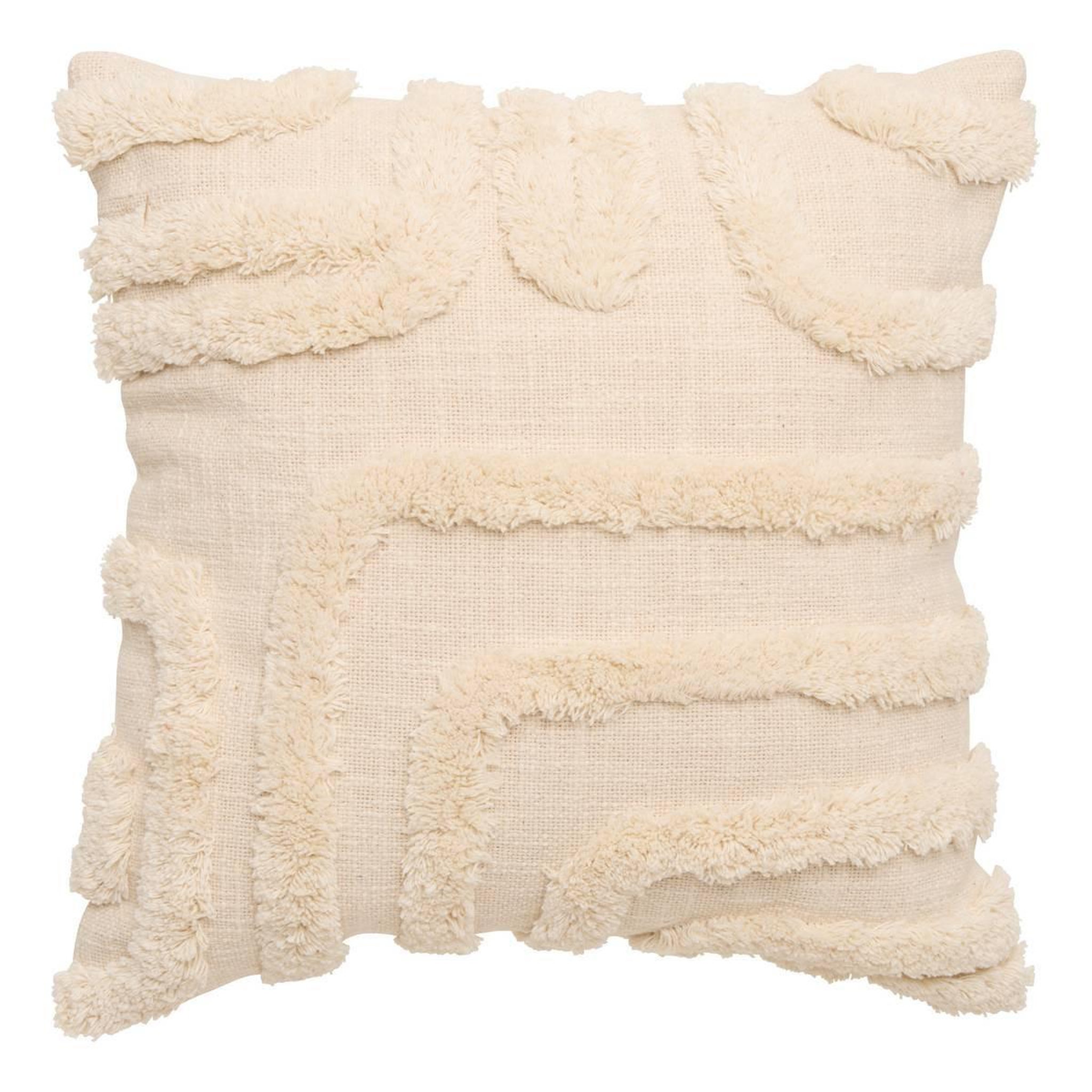 ATMOSPHERA Coussin déco tufté  hawki  40x40cm naturel