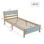 Voir la diapositive 3 : MERAX Lit simple 90x200cm bois et mdf coloris blanc+naturel