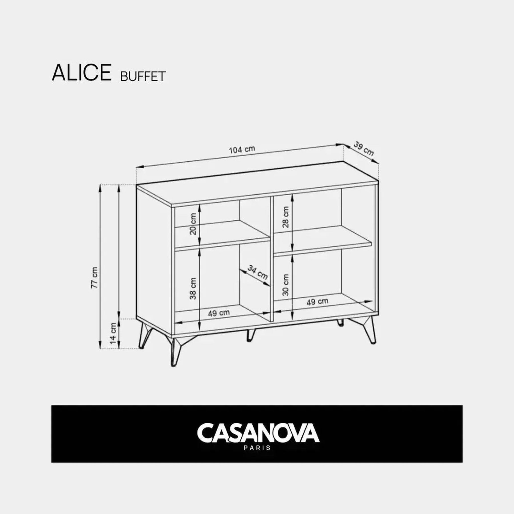 Voir la diapositive 6 : CASANOVA PARIS ALICE - Buffet en bois 104cm Marron