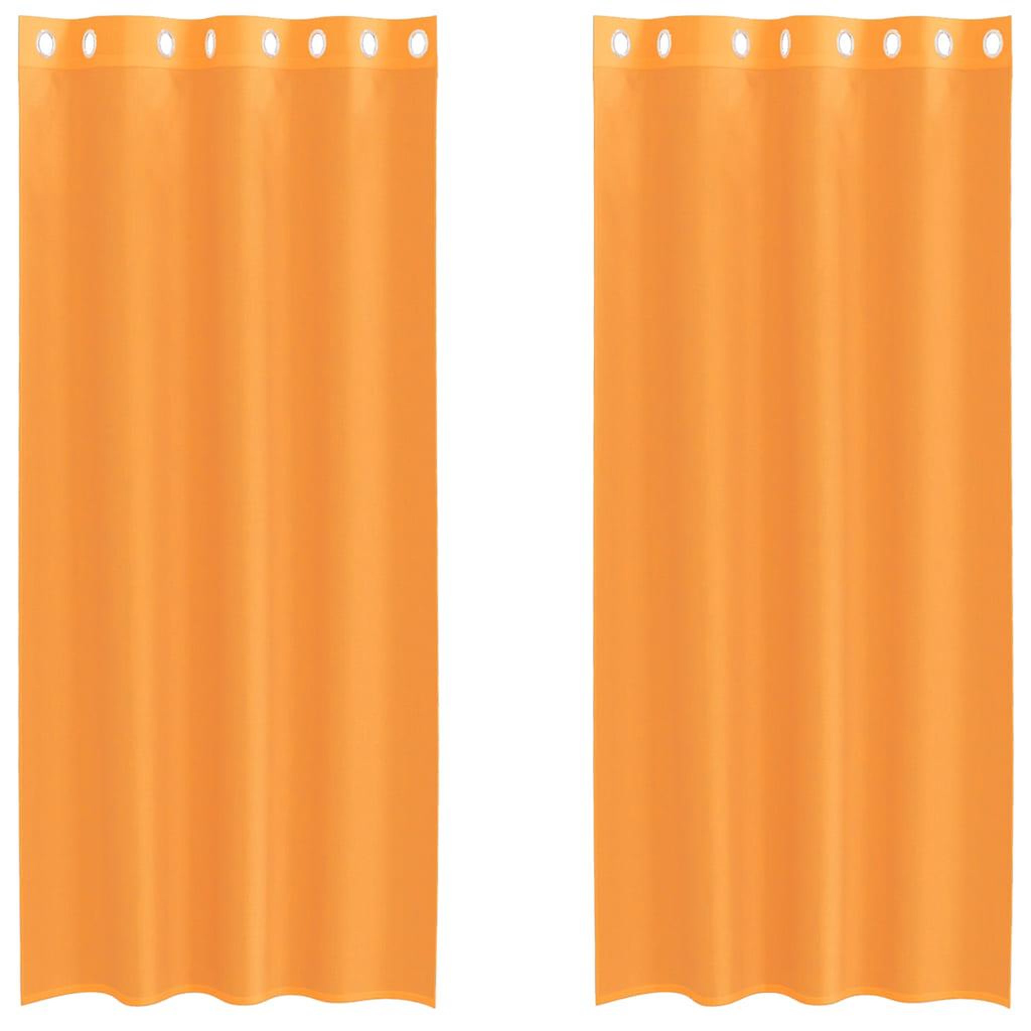 Voir la diapositive 2 : VIDAXL Rideaux en voile avec œillets 2 pcs orange 140x225 cm