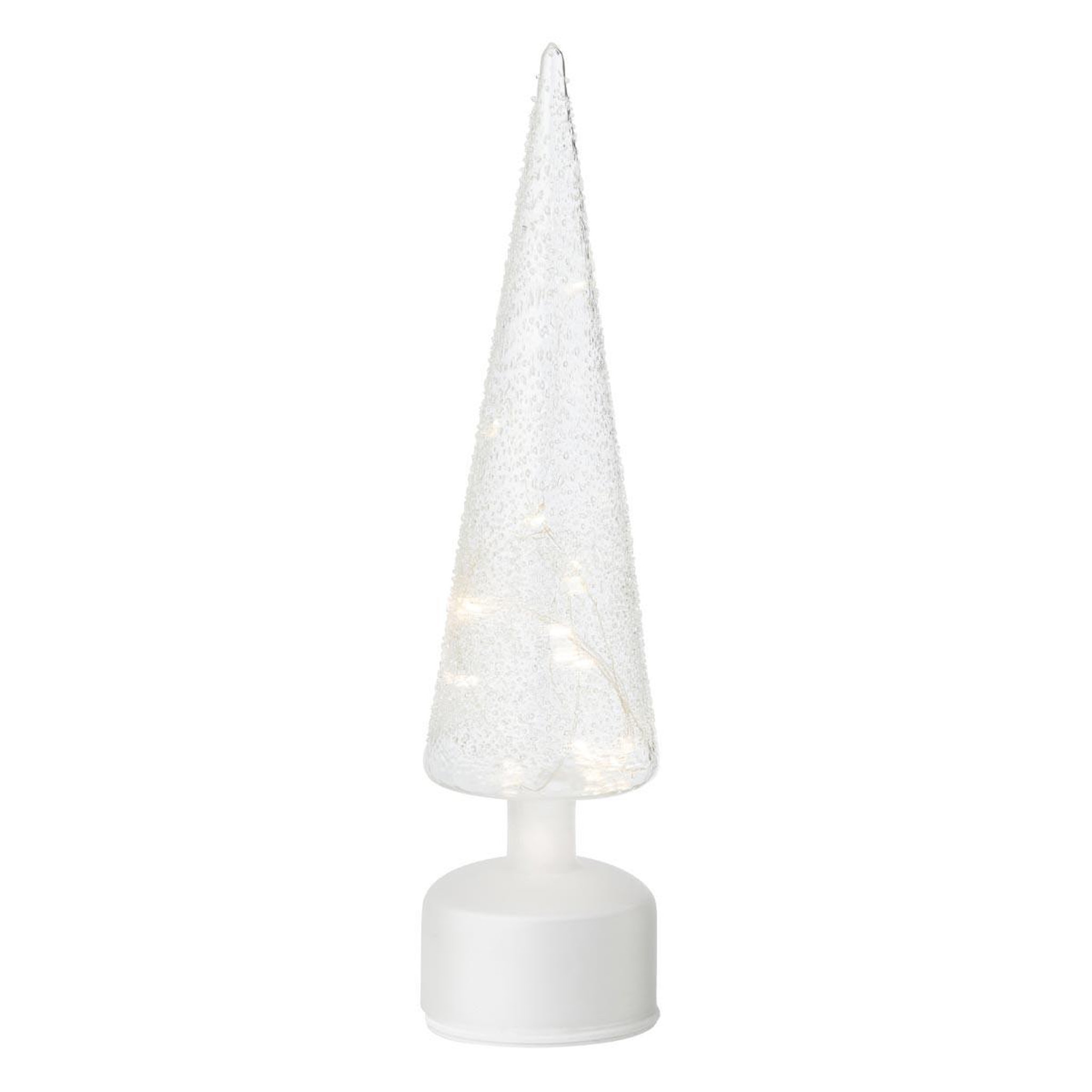 J-LINE Sapin tournant à led  lenard  38cm blanc