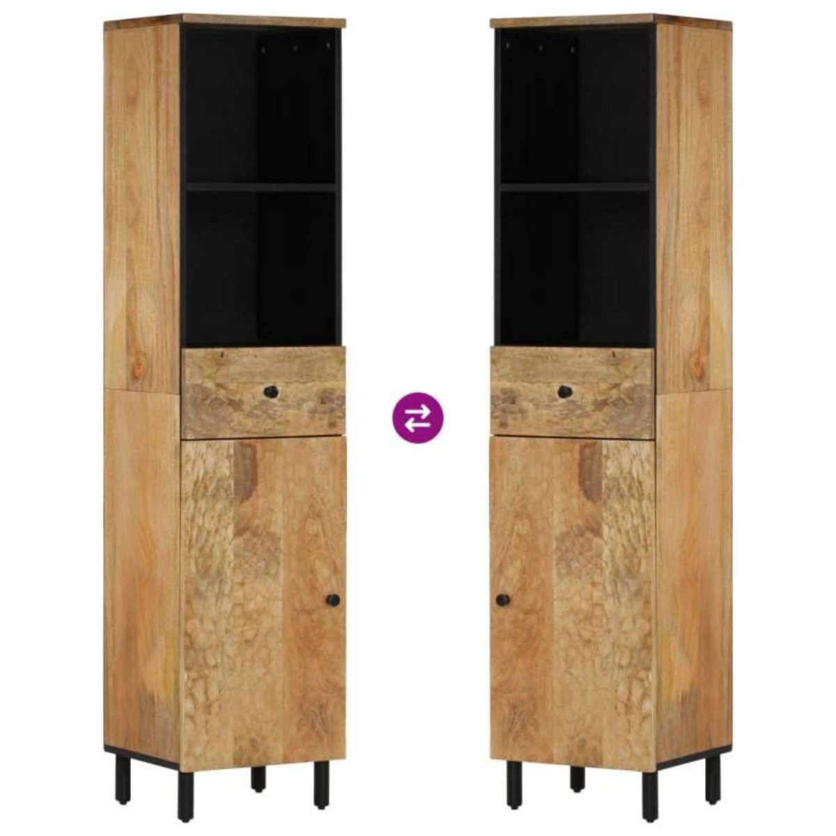 VIDAXL Armoire de salle de bain 38x33x160 cm bois massif de manguier