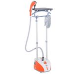 HOMCOM Défroisseur à vêtements 1950 W planche à repasser intégrée réservoir d'eau 2 L tige telescopique gant + cintre fournis. Coloris disponibles : Rouge