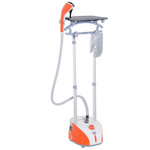 HOMCOM Défroisseur à vêtements 1950 W planche à repasser intégrée réservoir d'eau 2 L tige telescopique gant + cintre fournis. Coloris disponibles : Rouge