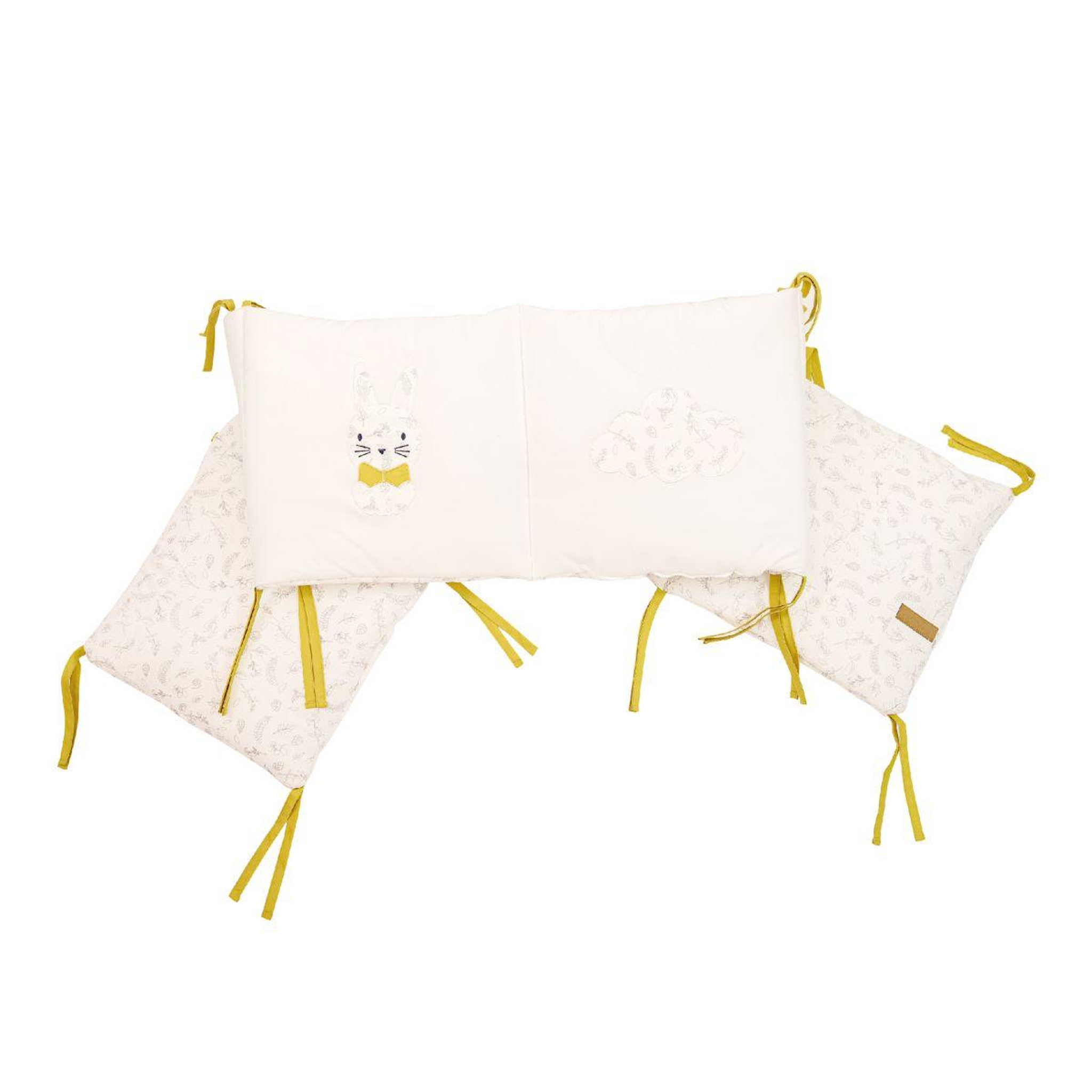 Voir la diapositive 1 : Domiva Tour de lit en coton bio 30x180 cm Leafy Bunny