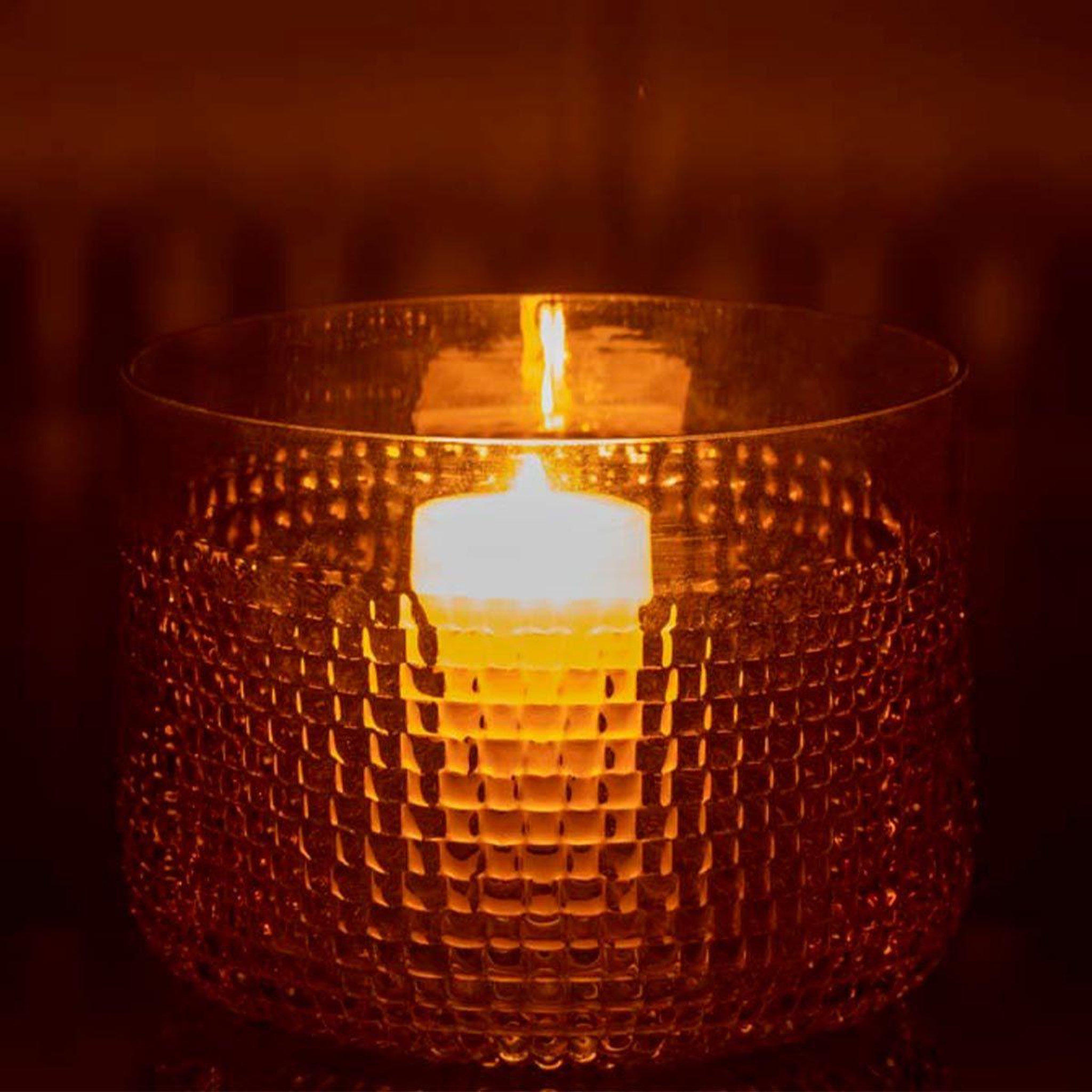 Voir la diapositive 3 : J-LINE Vase design en verre  motifa  17cm orange
