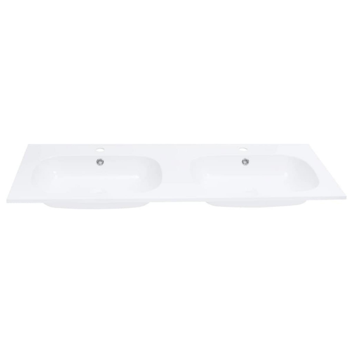 VIDAXL Lavabo double encastre 1205x460x145 mm SMC Blanc