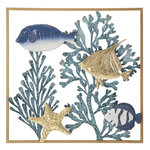 Paris Prix Déco Murale Encadrée en Métal  Fish  50cm Multicolore