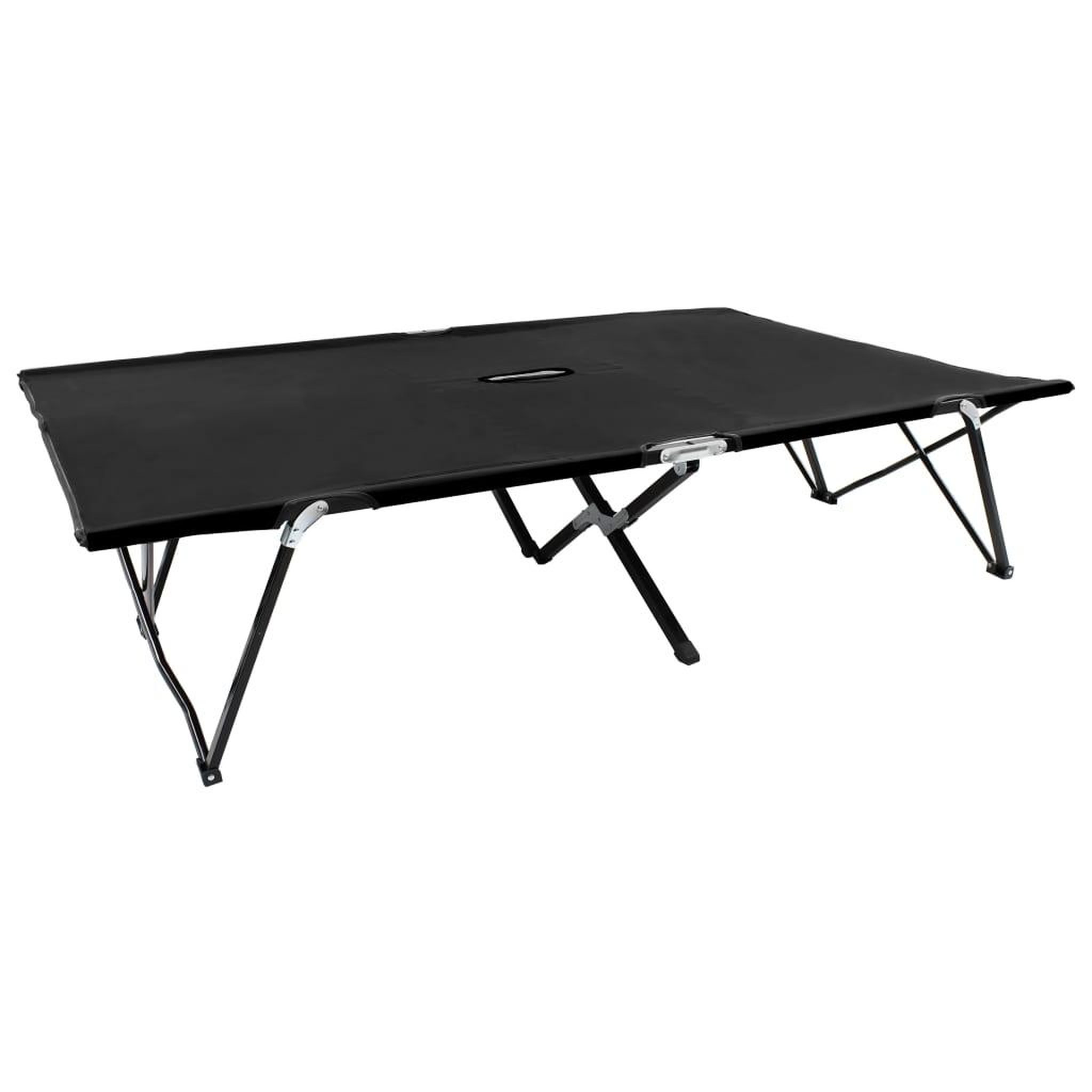 VIDAXL Chaise longue pliable 2 places noir Acier