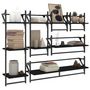 Voir la diapositive 3 : VIDAXL Ensemble d'etageres murales barres 6 pcs noir bois d'ingenierie