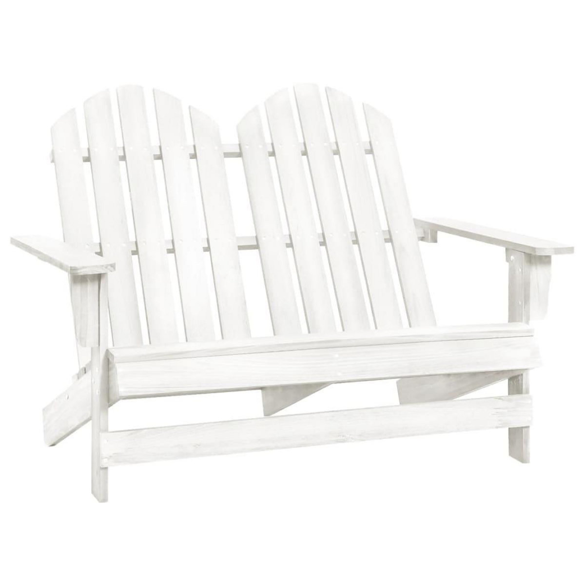 VIDAXL Chaise de jardin Adirondack 2 places bois de sapin massif blanc