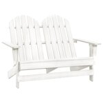 VIDAXL Chaise de jardin Adirondack 2 places bois de sapin massif blanc