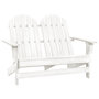 Voir la diapositive 1 : VIDAXL Chaise de jardin Adirondack 2 places bois de sapin massif blanc