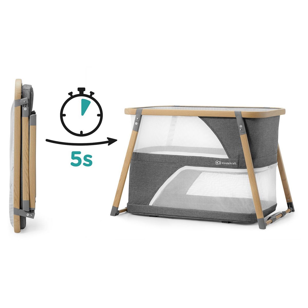 KINDERKRAFT Lit de voyage Sofi gris bébé