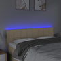 Voir la diapositive 3 : VIDAXL Tete de lit a LED Creme 144x5x78/88 cm Tissu