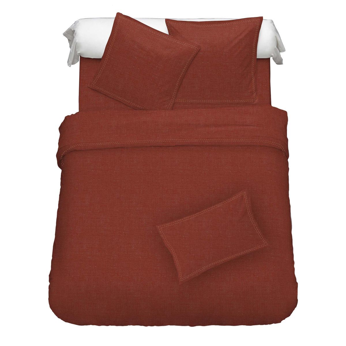 Housse de couette unie en coton lin YANNO