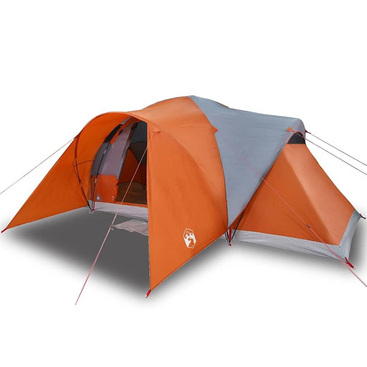 VIDAXL Tente familiale a dome 6 personnes gris et orange impermeable