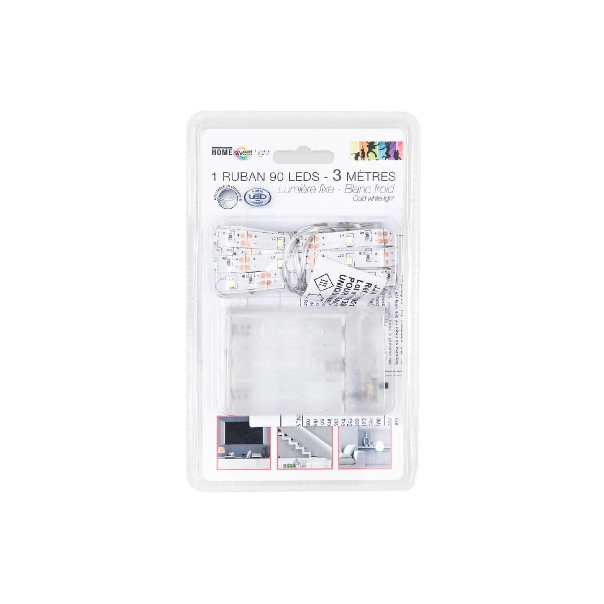 Voir la diapositive 3 : Home sweet lights Ruban led à piles 300cm blanc froid