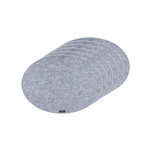 BJORN Set de table ovale - 6 pièces - Feutre recyclé gris
