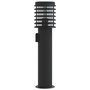 Voir la diapositive 5 : VIDAXL Lampadaires d'exterieur avec sortie 3 pcs noir acier inoxydable