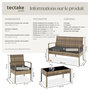 Voir la diapositive 6 : tectake Salon de jardin pour 4 personnes marron naturel