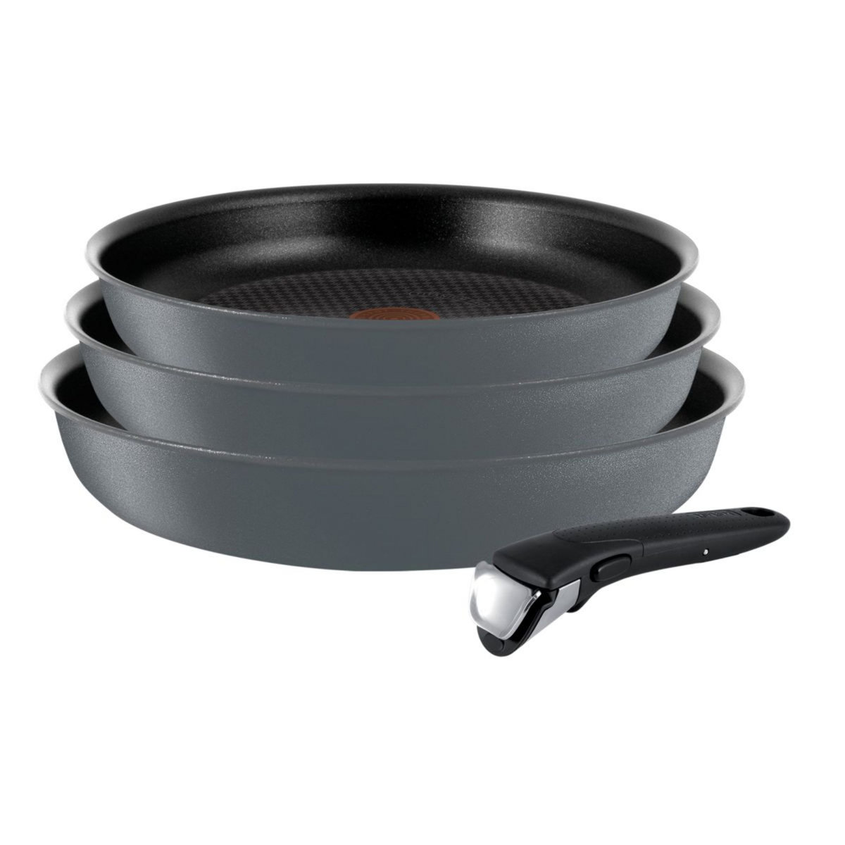 TEFAL Set de poêles 22/24 et 26cm gris INGENIO