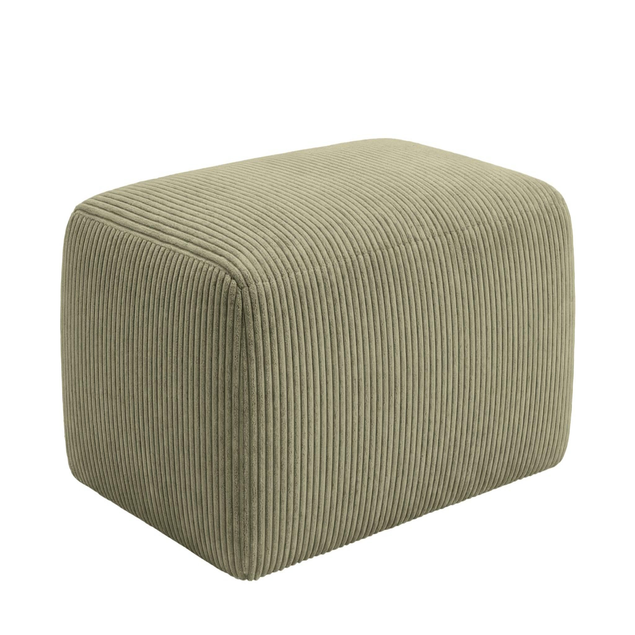 Voir la diapositive 1 : CASANOVA PARIS Olympe - pouf en petit velours côtelé 100x68x42