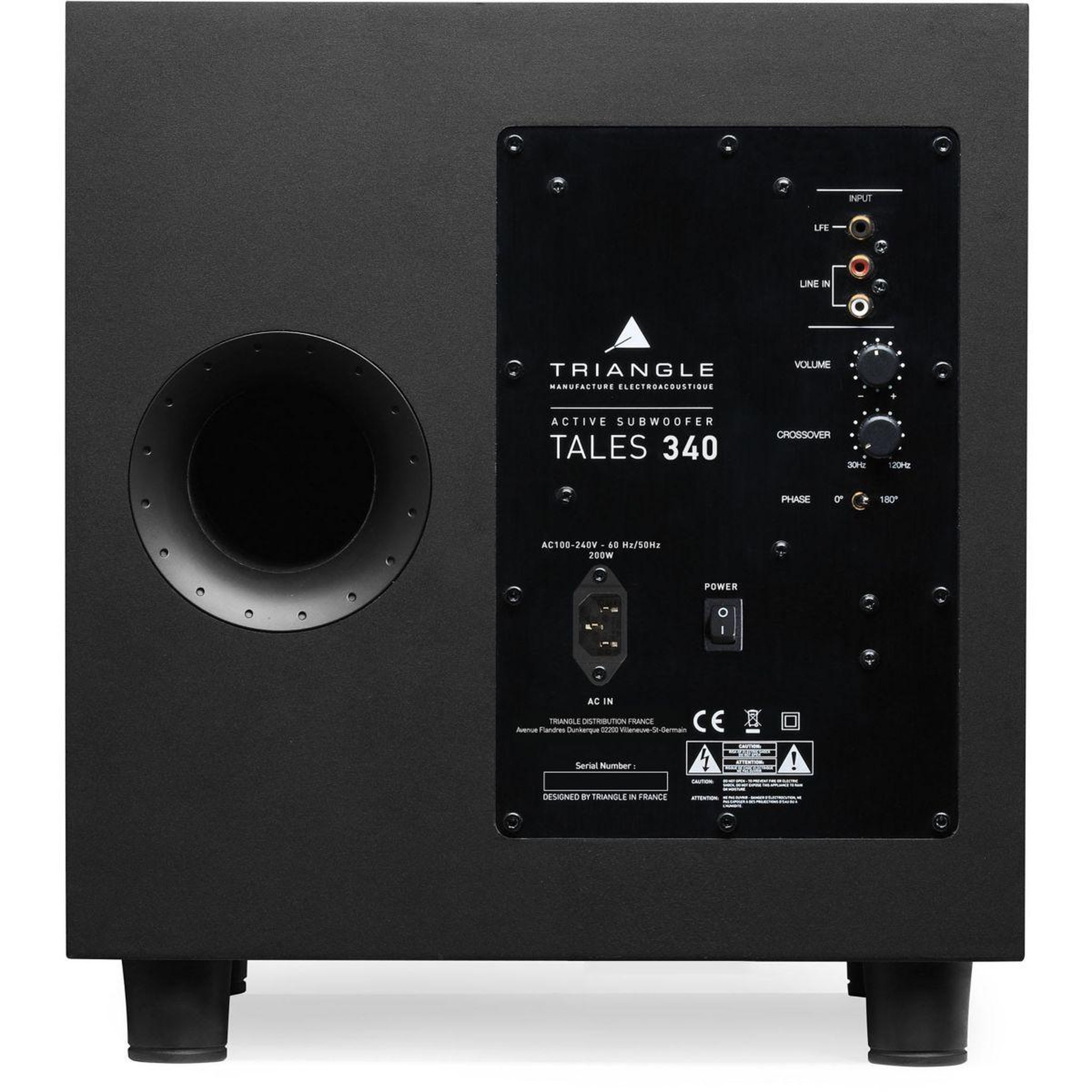Voir la diapositive 3 : Triangle Caisson de basse tales 340 noir