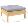 Voir la diapositive 5 : VIDAXL Repose-pied de jardin avec coussin gris Bois de pin massif