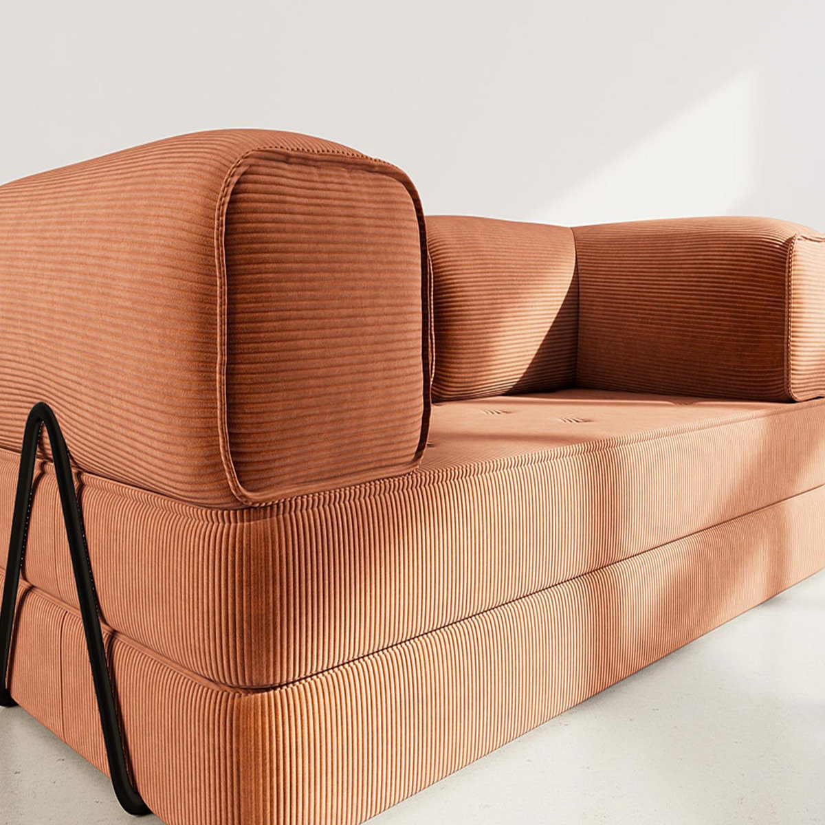 LISA DESIGN Poppy - canapé 3 places convertible en velours côtelé