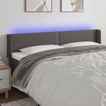 VIDAXL Tete de lit a LED Gris 163x16x78/88 cm Similicuir