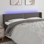 Voir la diapositive 1 : VIDAXL Tete de lit a LED Gris 163x16x78/88 cm Similicuir