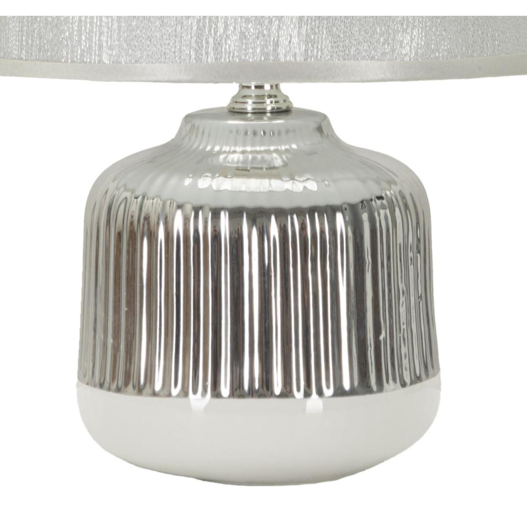 Voir la diapositive 2 : Paris Prix Lampe à poser en céramique  lucina  29cm argent & blanc