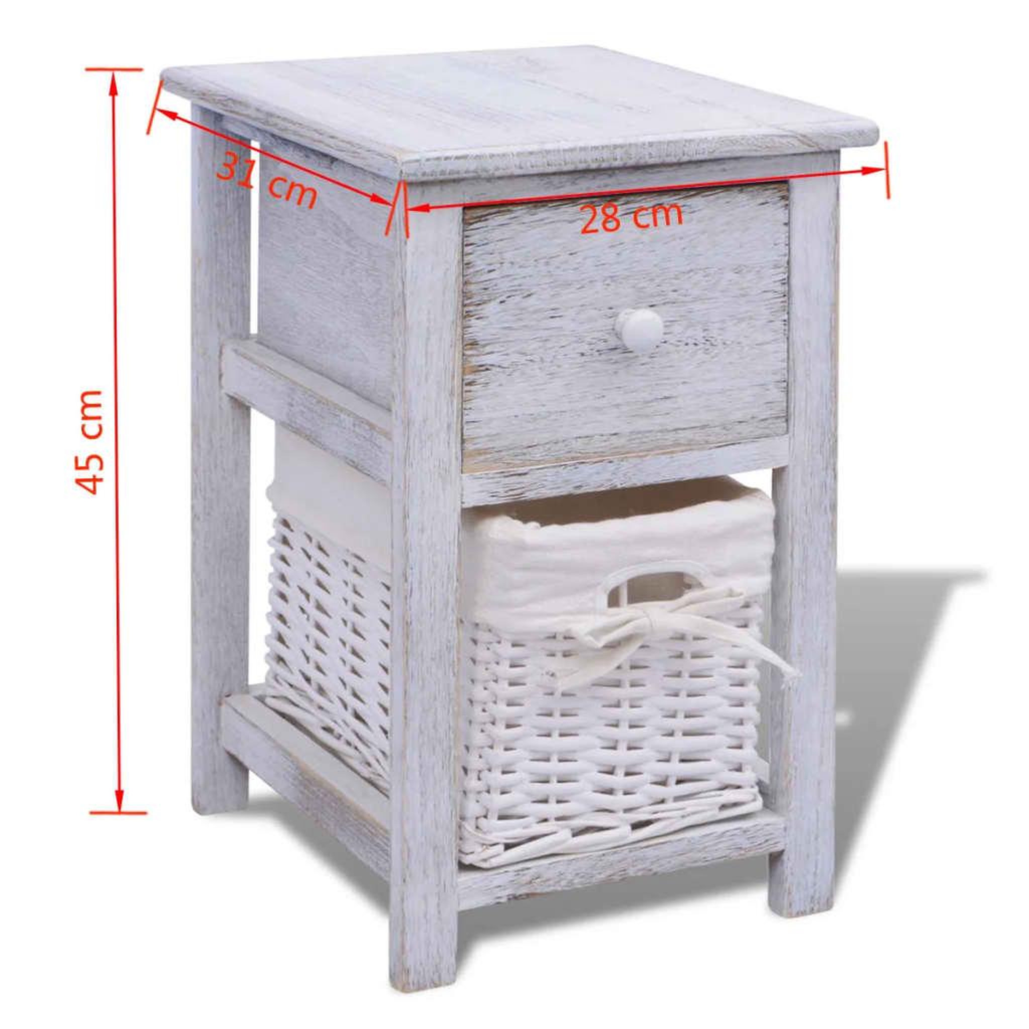 Voir la diapositive 6 : VIDAXL Table de chevet 2 pcs Bois Blanc