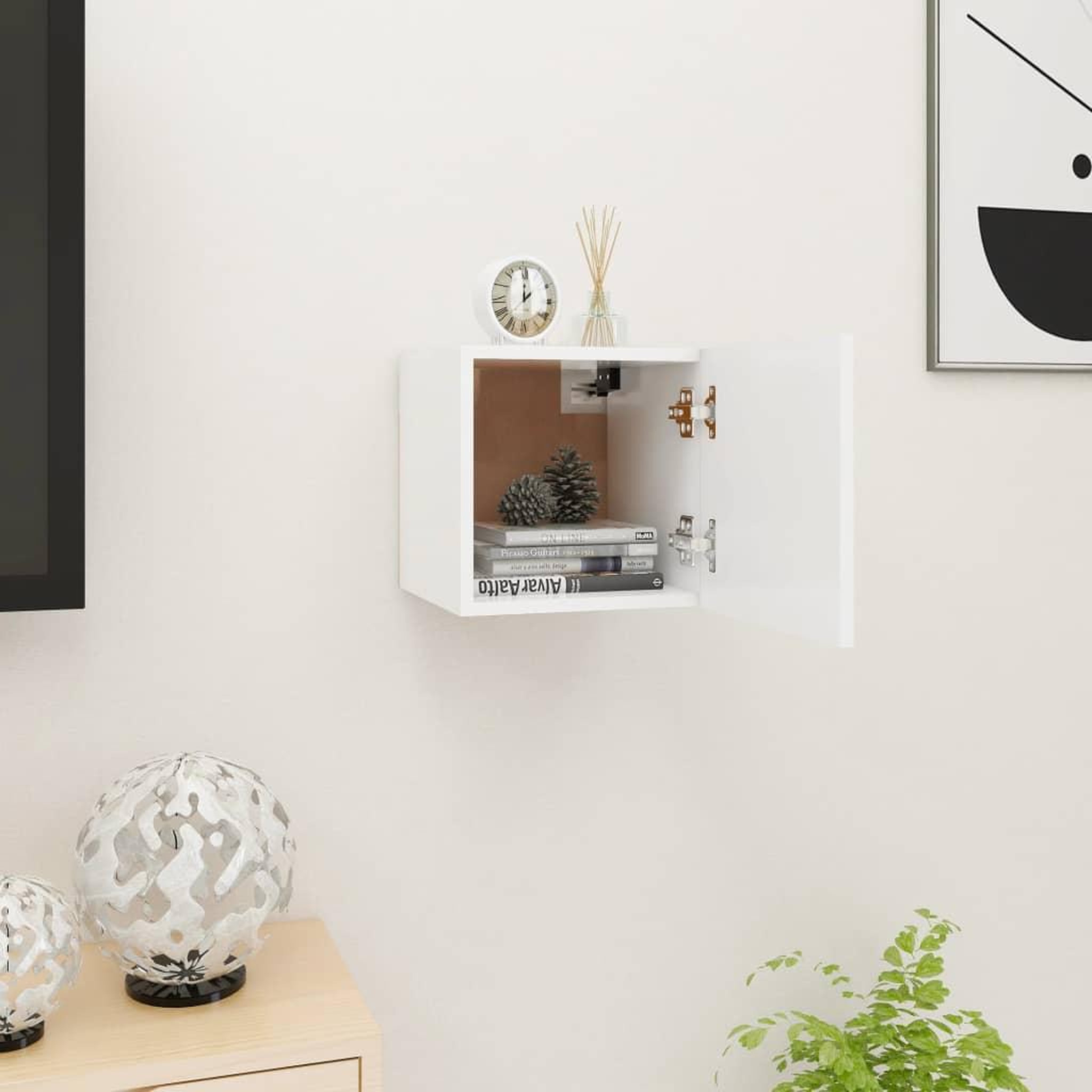 Voir la diapositive 1 : VIDAXL Meuble TV mural Blanc 30,5x30x30 cm