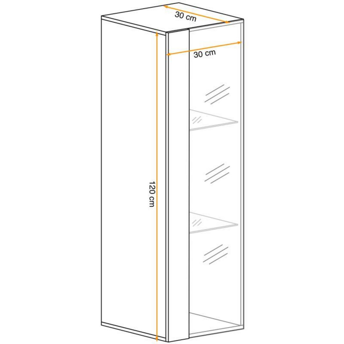 Paris Prix Vitrine Murale LED  Switch  120cm Noir