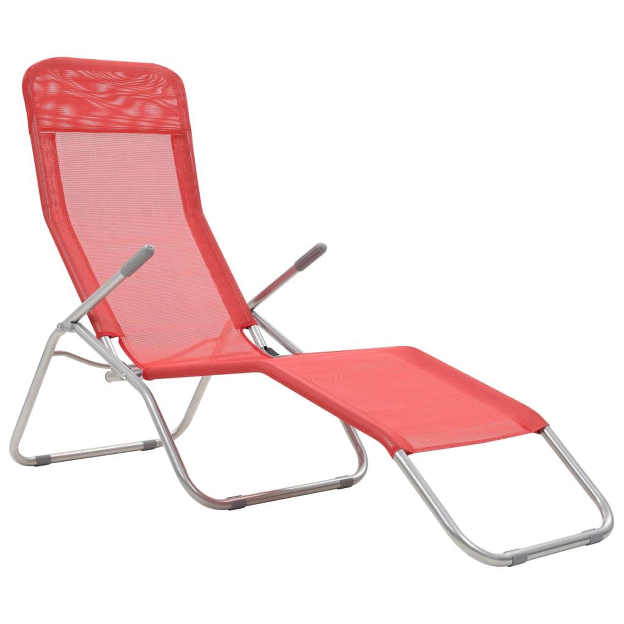 Voir la diapositive 2 : VIDAXL Chaises longues pliables lot de 2 Textilene Rouge