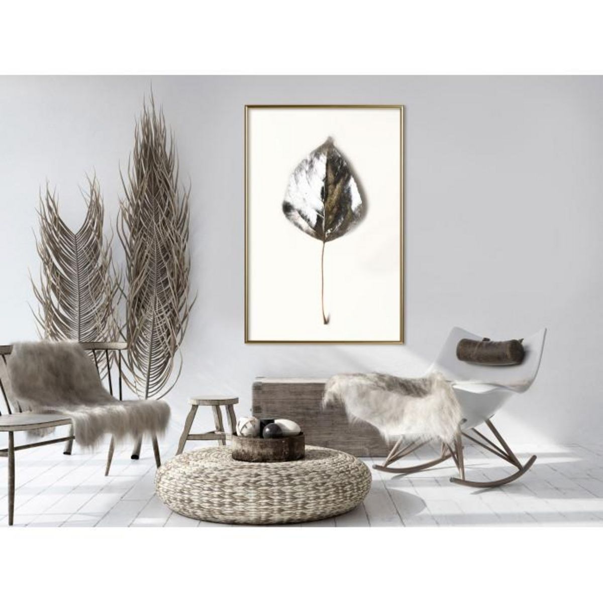 Paris Prix Affiche Murale Encadrée  Silvery Leaf
