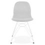 Voir la diapositive 2 : Paris Prix Chaise Design en Tissu  Quebec  83cm Gris & Blanc