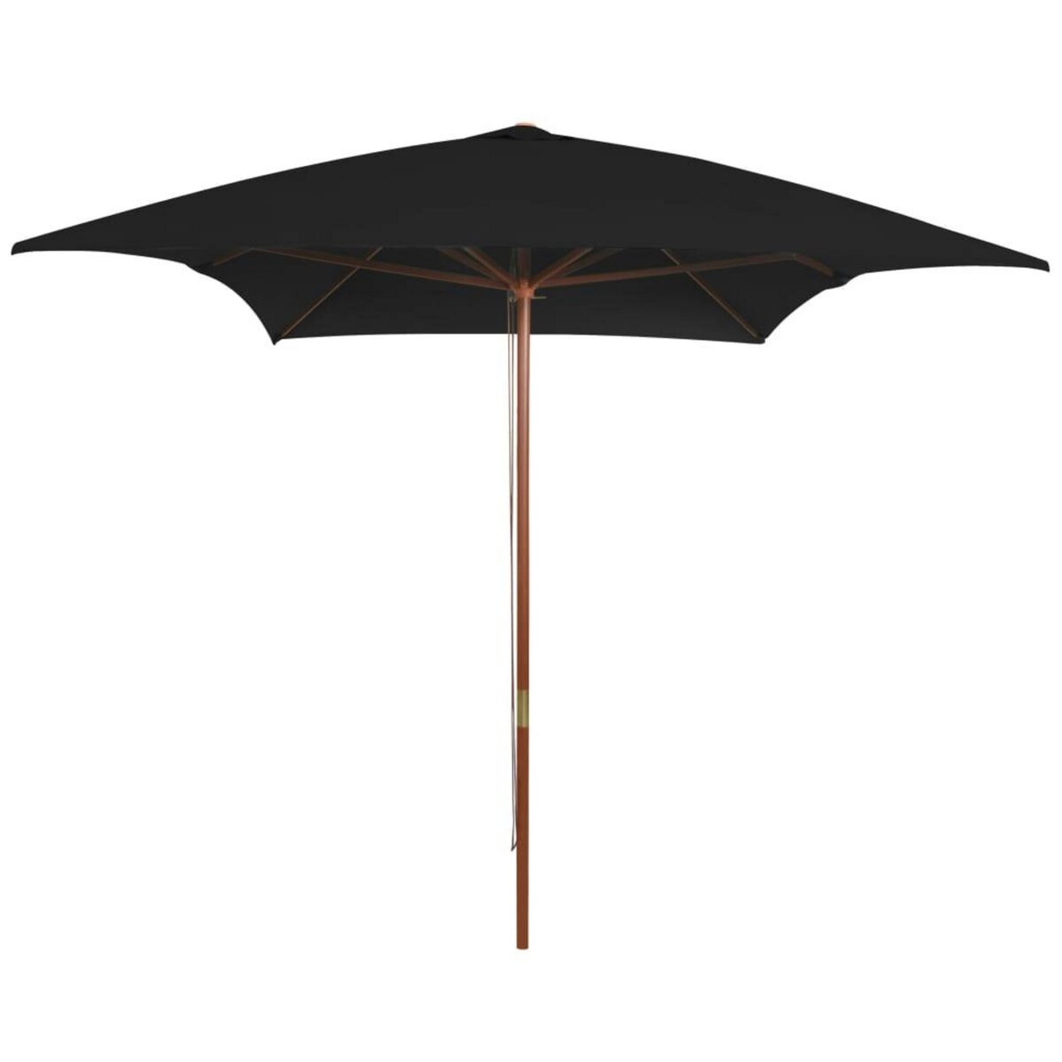 VIDAXL Parasol de jardin avec mat en bois noir 200x300 cm