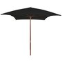 Voir la diapositive 1 : VIDAXL Parasol de jardin avec mat en bois noir 200x300 cm